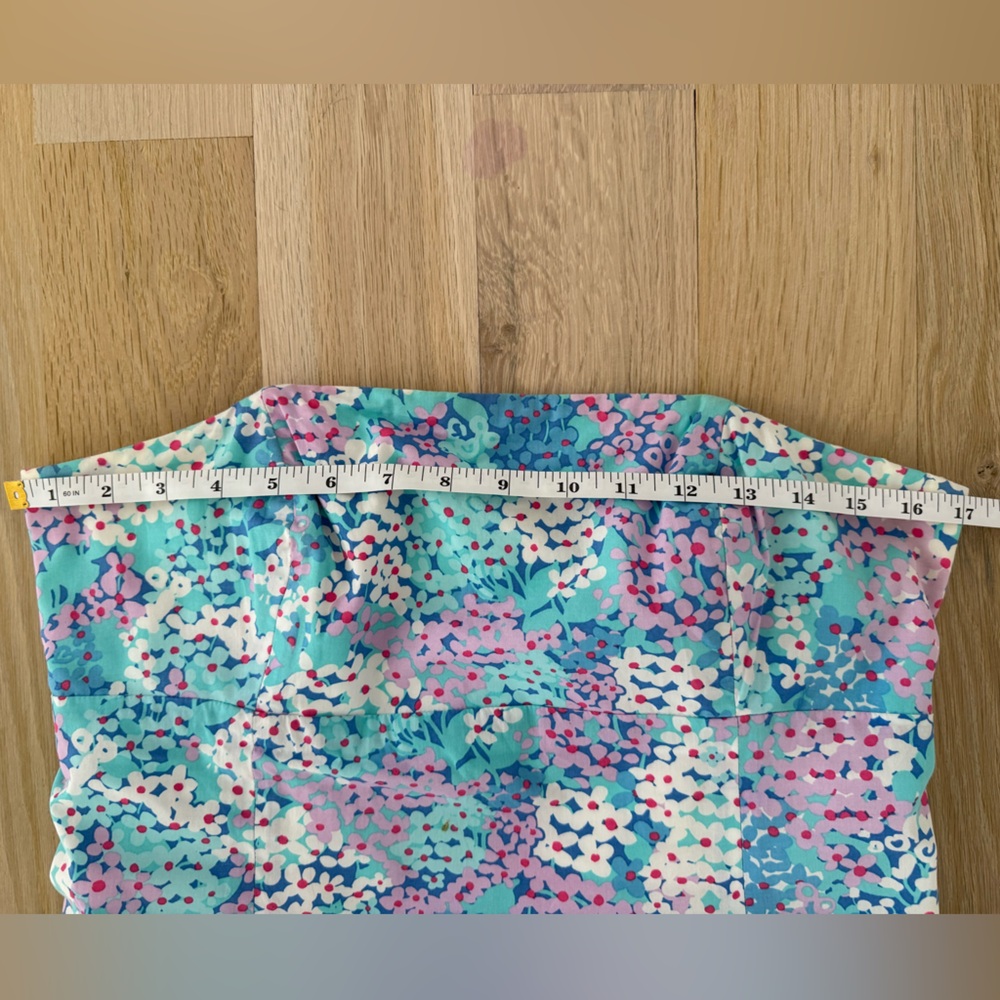 Lilly Pulitzer Strapless Floral Dress in Blue and Pink - Picture 6 of 10
